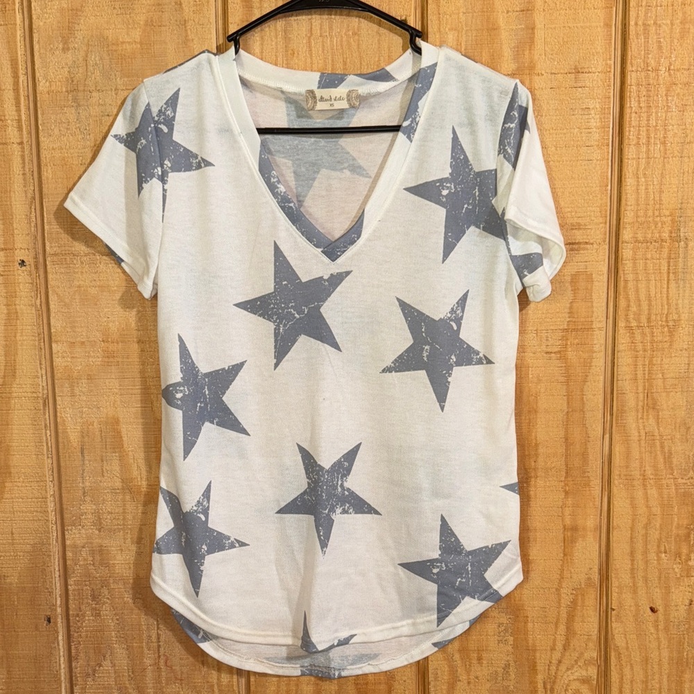 Altar’d State Blue Stars V Neck Shirt